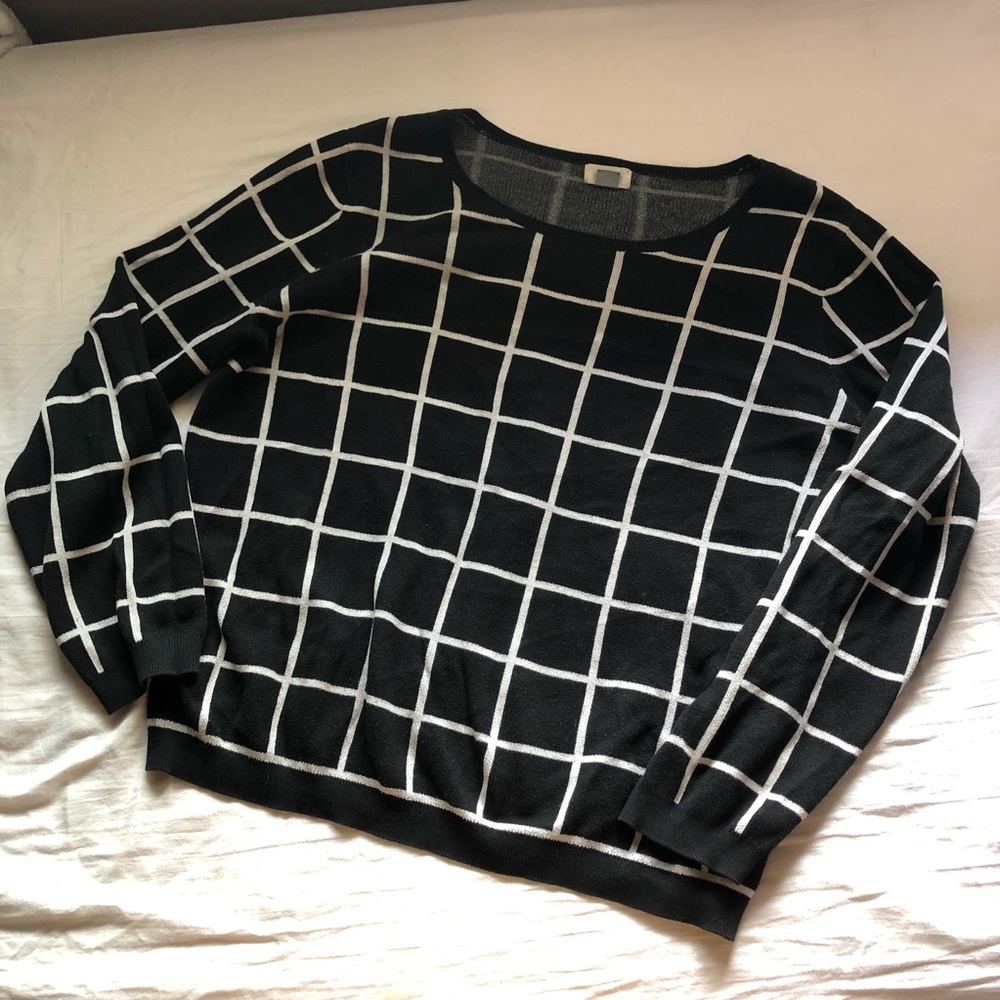 B&W Grid Sweater